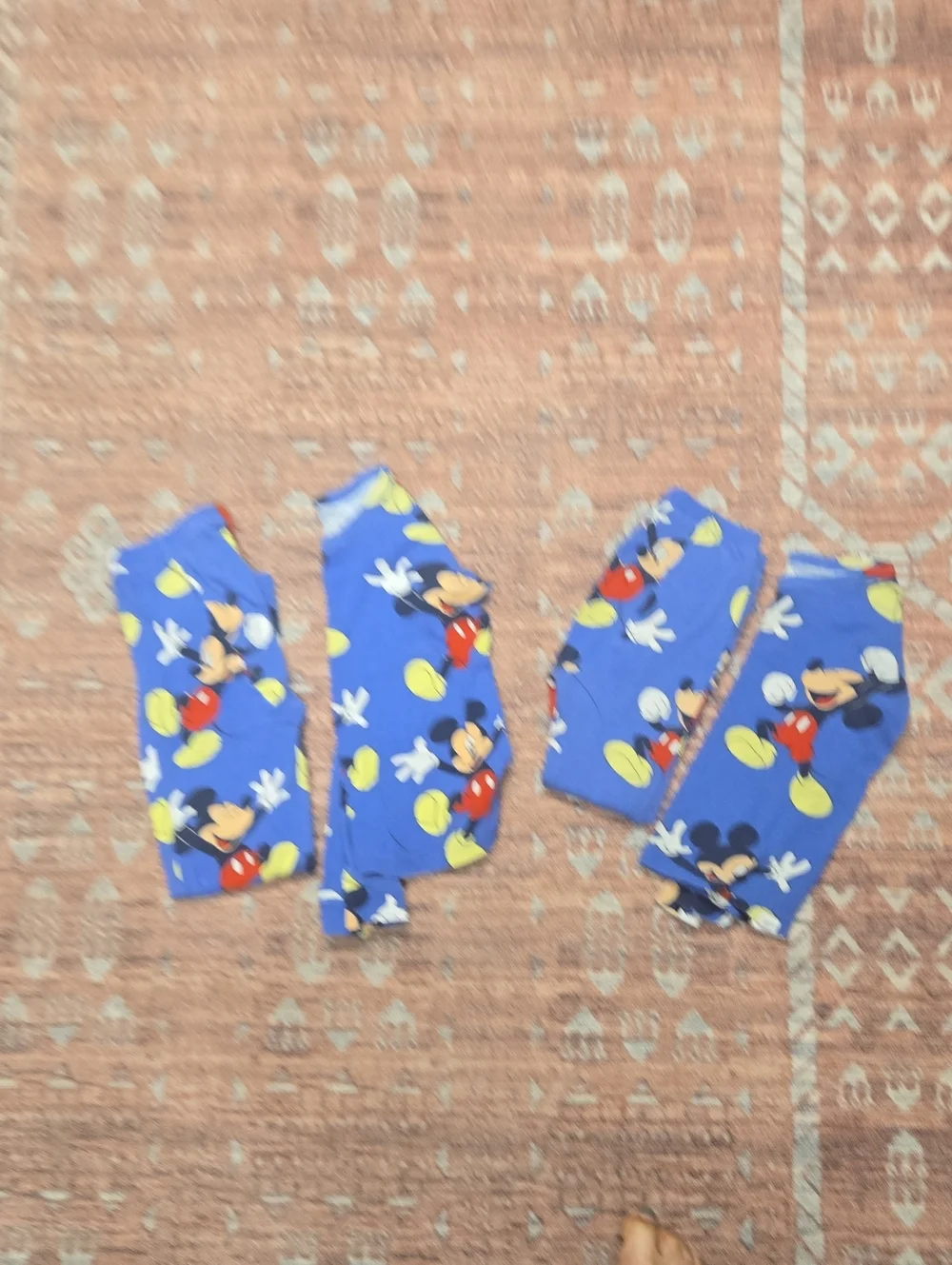 Pair Of Disney Blue Mickey Mouse Pjs Size 4 & 6